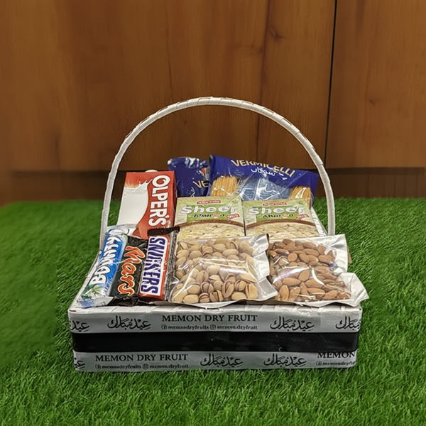 Eid Gift Basket 4 (عید گفٹ باسکٹ) – Premium Traditional & Chocolate Mix | A One Pansar & Dry Fruits