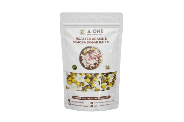 Roasted Grams & Mimosa Sugar Balls – Traditional Sweet Mix | A One Pansar & Dry Fruits