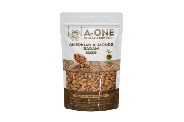 American Almonds (امریکی بادام) – Medium Size Premium Quality | A One Pansar & Dry Fruits